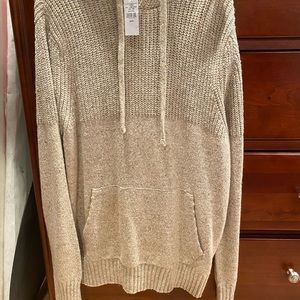Ladies American Eagle Long Hooded sweater - Tan Sz M NWT